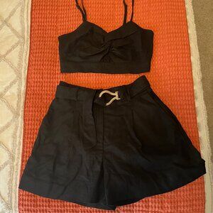 House of Harlow EUC 2-piece linen short set Sz Small